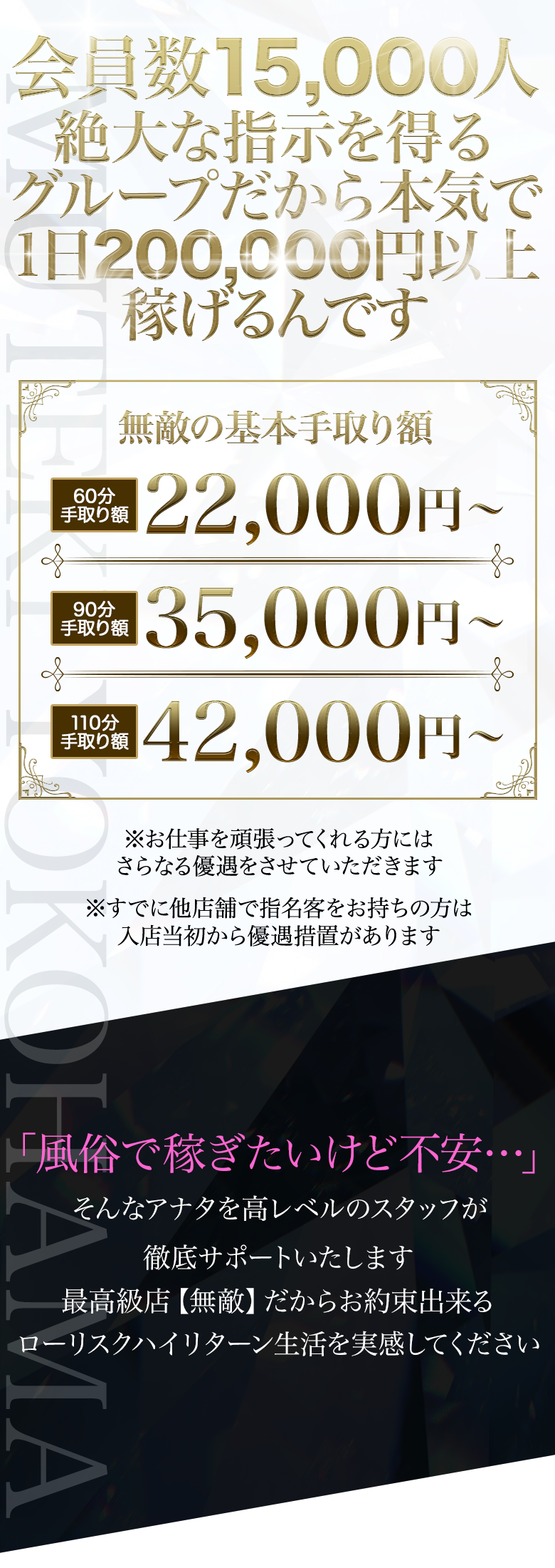 横浜ソープランド高収入求人情報【無敵】